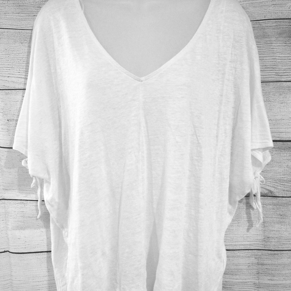 H&M Tie-sleeve Linen Top - L